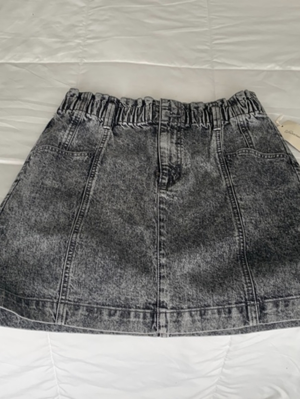 Universal Thread Black Acid Wash Denim Mini Skirt